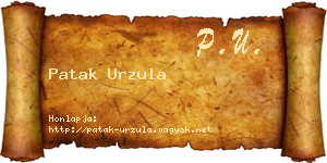Patak Urzula névjegykártya